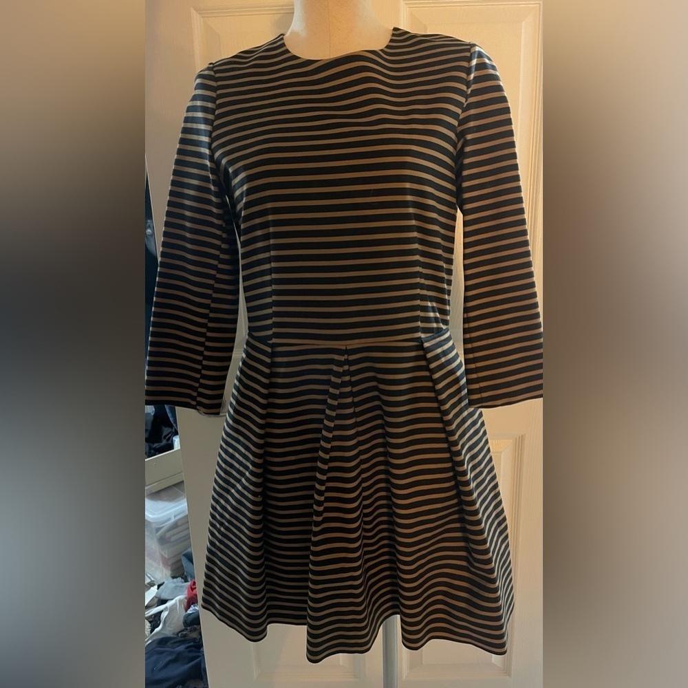 GAP Fit & Flare Pleated A-line - Black & Camel